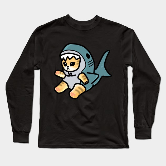 Shark Cat Long Sleeve T-Shirt by Cerealbox Labs